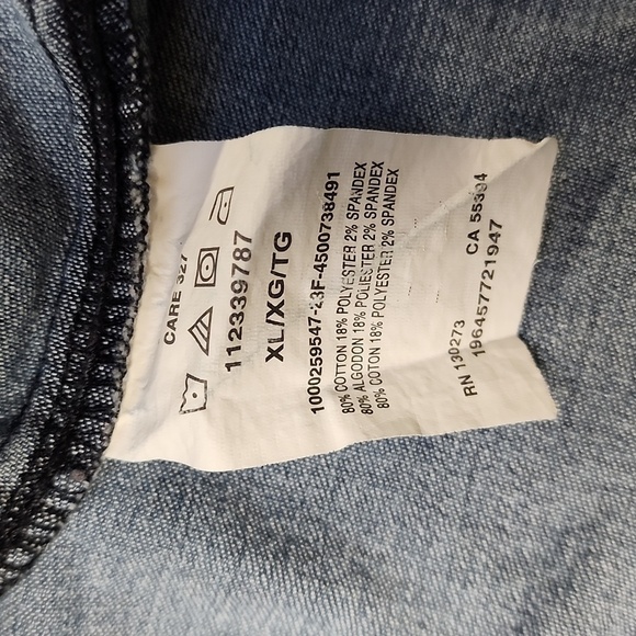 Vintage 90’s Lee Oversized Blue Denim Longline Grunge Button Down Shirt. XL - Picture 11 of 12